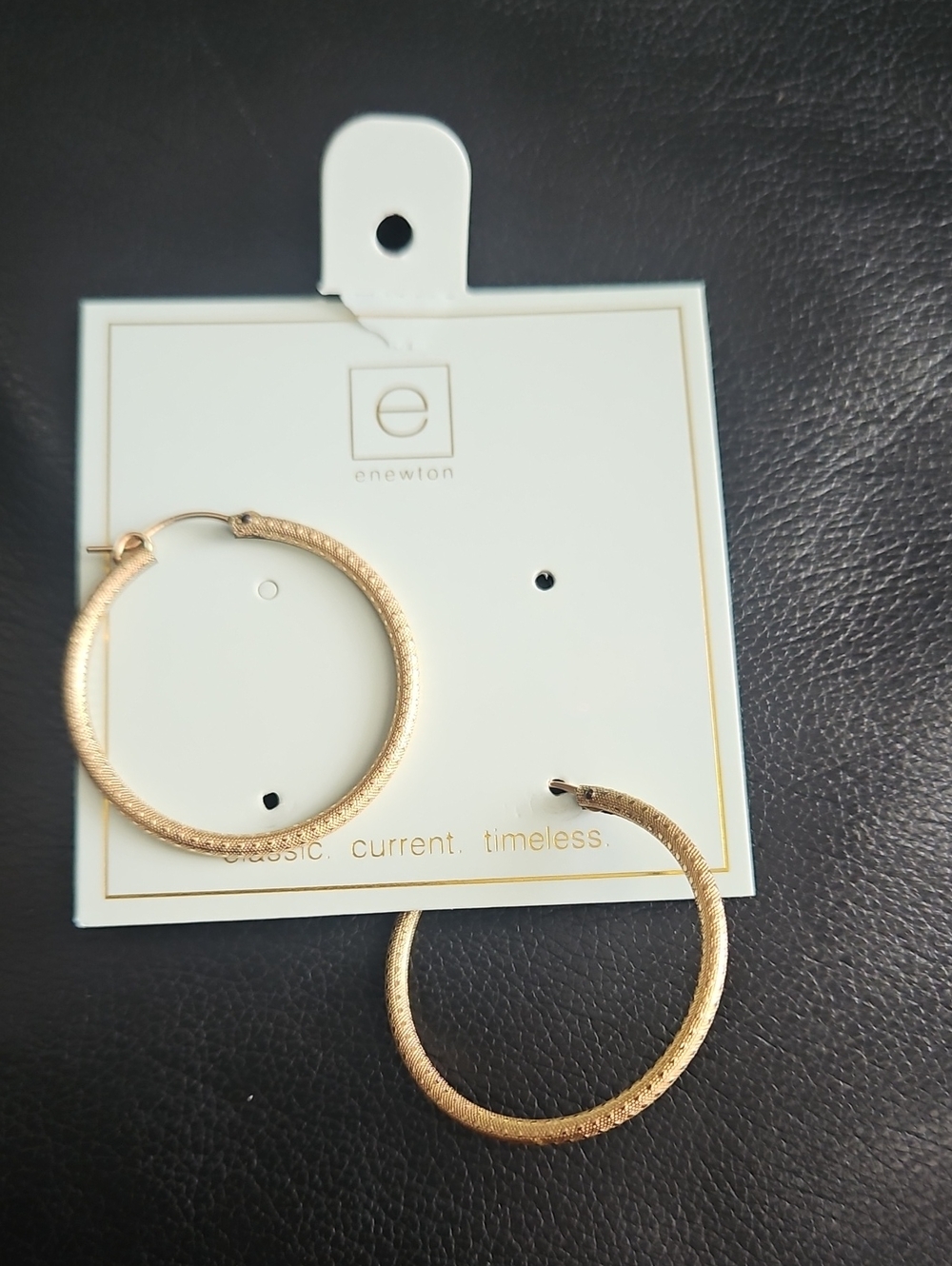 Newton Gold Textured Hoop Earrings